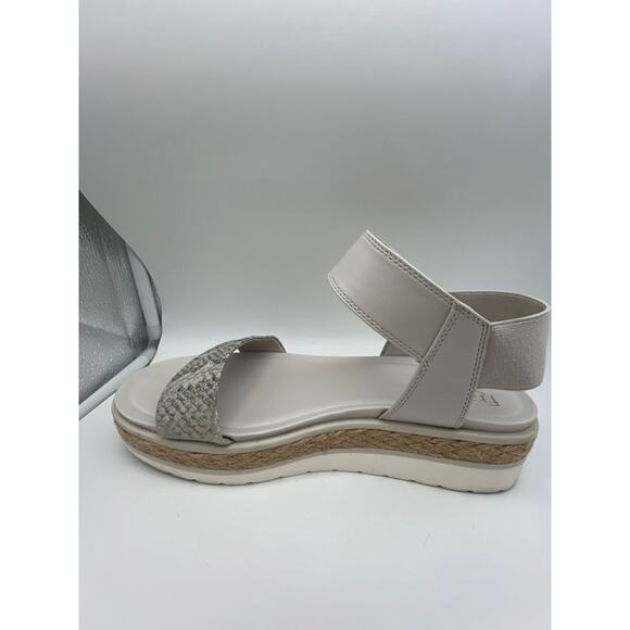 Franco Sarto Tinaka White & Gray Snakeskin Espadrille Sandals Shoes Size 9.5M - Picture 6 of 11